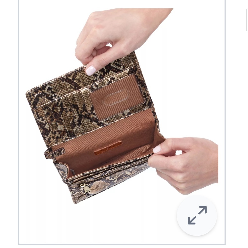 HOBO Snakeskin Clutch in Brown and Tan - Picture 3 of 3